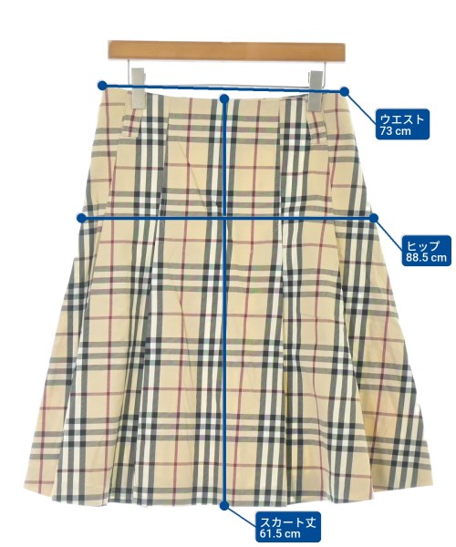 BURBERRY（バーバリー）ひざ丈スカート ベージュ サイズ:6(XS位) レディース/2200663782246