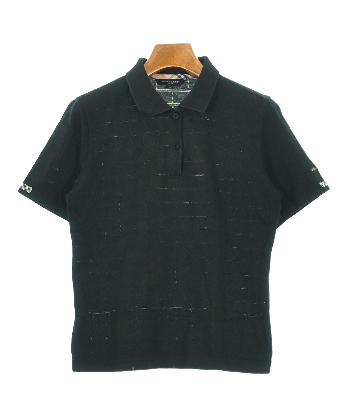 BURBERRY GOLF（バーバリーゴルフ）ポロシャツ 黒 サイズ:M レディース