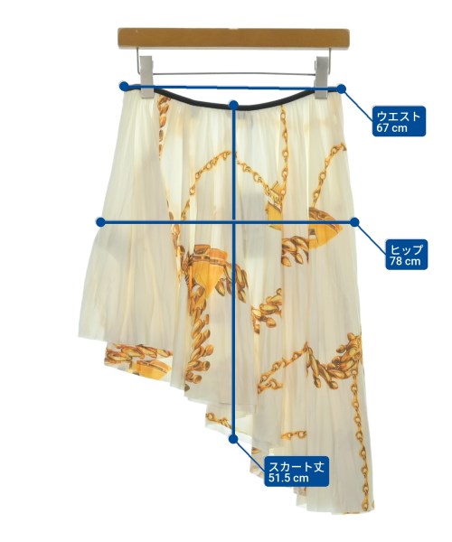 BURBERRY（バーバリー）ひざ丈スカート 白 サイズ:6(XS位) レディース/2200685435052