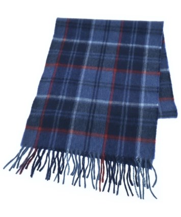 ★希少★80sブルックスブラザースBrooks Brothersチェックマフラー Brooks Brothers（ブルックスブラザーズ）マフラー 紺 サイズ