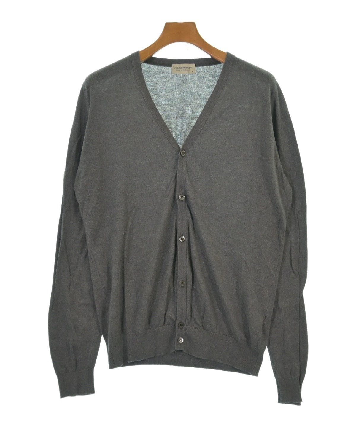 JOHN SMEDLEY グレー カーディガン JOHN SMEDLEY（ジョンスメドレー）24ゲージコットン ボタンレス