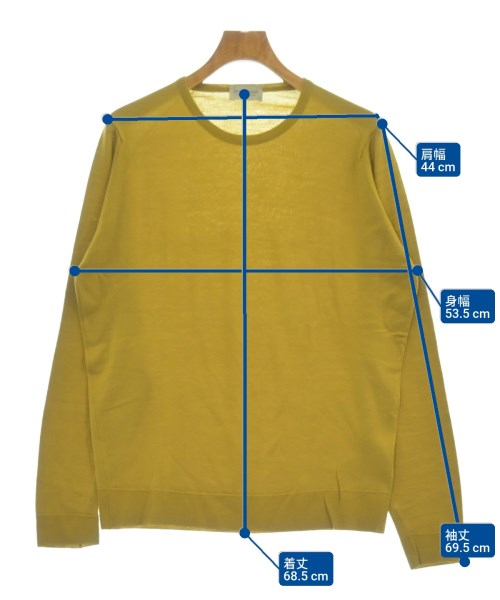 JOHN SMEDLEY（ジョンスメドレー）ニット・セーター 黄 サイズ:XL メンズ/2200632110032
