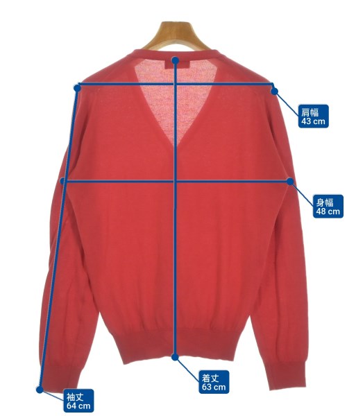 JOHN SMEDLEY（ジョンスメドレー）カーディガン 赤 サイズ:S メンズ/2200675112130