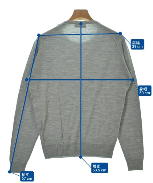 JOHN SMEDLEY（ジョンスメドレー）ニット・セーター グレー サイズ:M メンズ/2200652947076