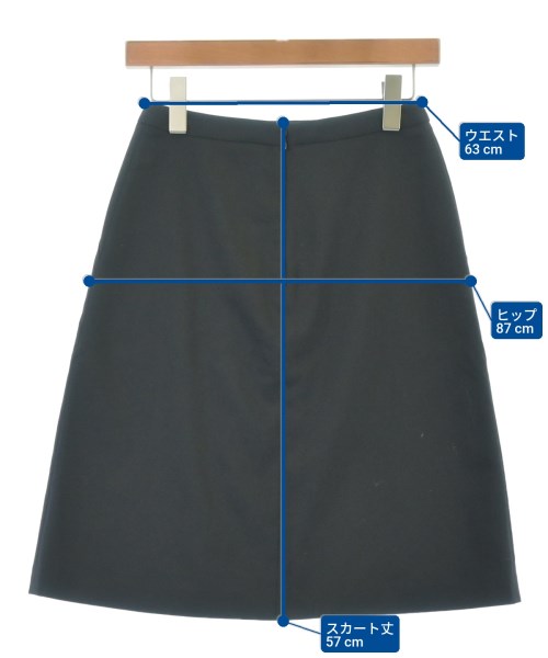 JIL SANDER NAVY（ジルサンダーネイビー）ひざ丈スカート 黒 サイズ:32(S位) レディース/2200636626041