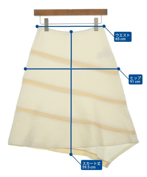JIL SANDER NAVY（ジルサンダーネイビー）ひざ丈スカート 白 サイズ:XS レディース/2200607488135