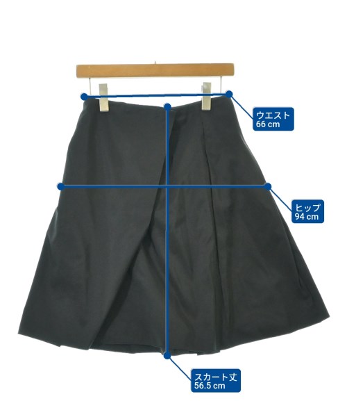 JIL SANDER NAVY（ジルサンダーネイビー）ひざ丈スカート 黒 サイズ:34(XXS位) レディース/2200611343130