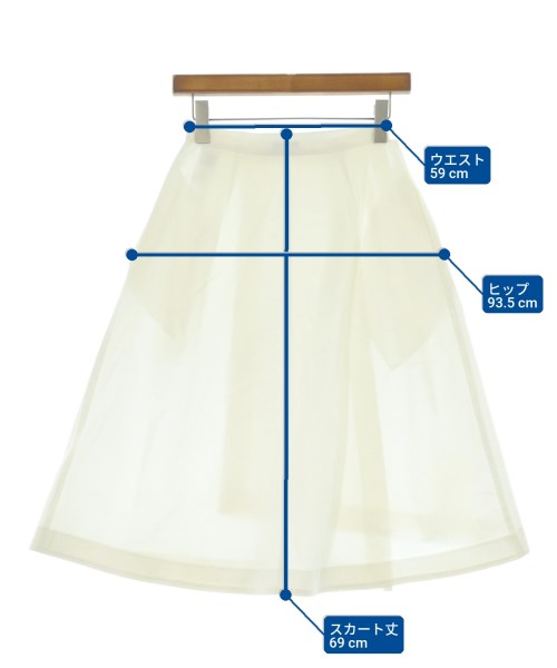 JIL SANDER NAVY（ジルサンダーネイビー）ロング・マキシ丈スカート 白 サイズ:34(XXS位) レディース/2200661455029