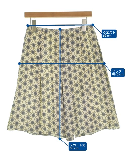 JIL SANDER NAVY（ジルサンダーネイビー）ひざ丈スカート 白 サイズ:36(XS位) レディース/2200649277025