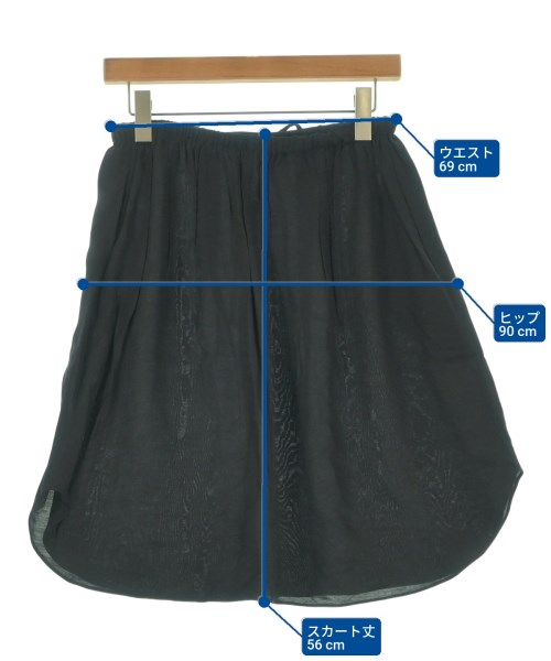 JIL SANDER NAVY（ジルサンダーネイビー）ひざ丈スカート 黒 サイズ:36(XS位) レディース/2200651986069