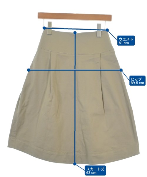 JIL SANDER NAVY（ジルサンダーネイビー）ひざ丈スカート ベージュ サイズ:34(XXS位) レディース/2200704114043