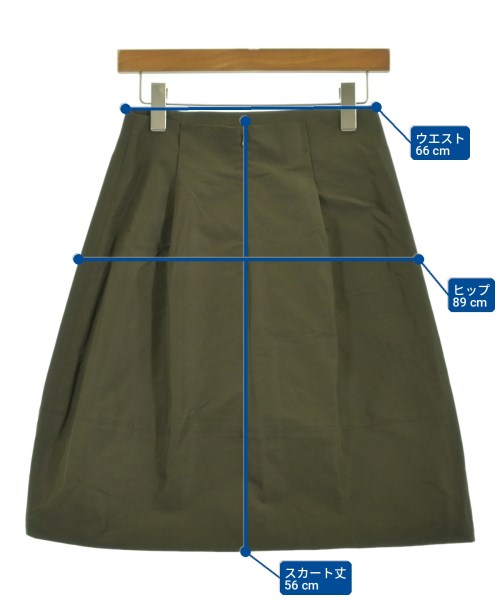 JIL SANDER NAVY（ジルサンダーネイビー）ひざ丈スカート カーキ サイズ:36(XS位) レディース/2200725200015