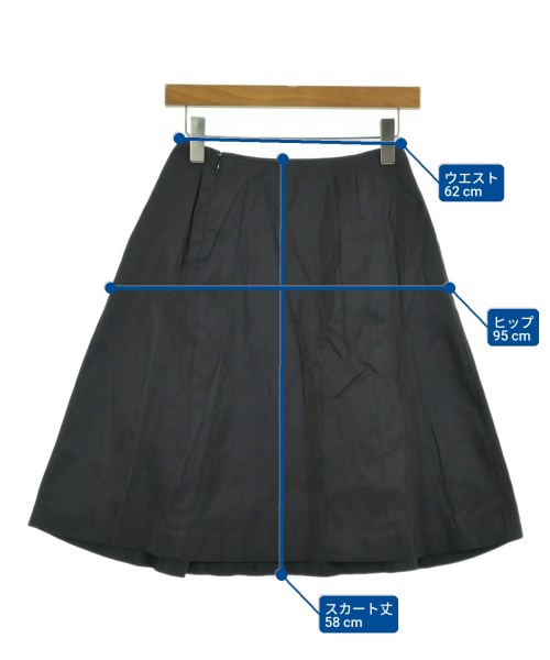 JIL SANDER NAVY（ジルサンダーネイビー）ひざ丈スカート 黒 サイズ:32(XXS位) レディース/2200725200022