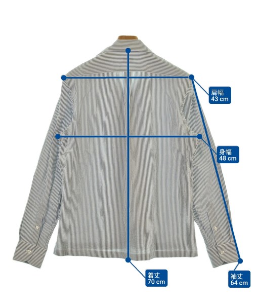 Errico Formicola（エリコフォルミコラ）カジュアルシャツ 青 サイズ:16(L位) メンズ/2200620494083