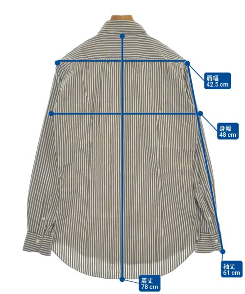 Errico Formicola（エリコフォルミコラ）カジュアルシャツ 茶 サイズ:38(S位) メンズ/2200620851138