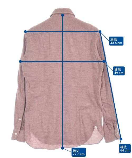 Errico Formicola（エリコフォルミコラ）カジュアルシャツ 赤 サイズ:39(M位) メンズ/2200659938251