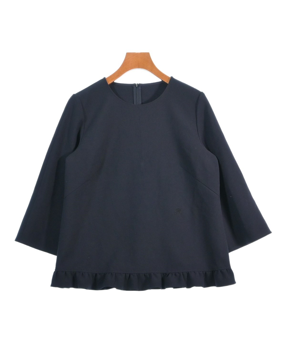 ★新品★Rene★フリル袖 ジャケット★36★ブラック★ SALE】【Rinascimento】エコレザー裾フリルノーカラージャケット