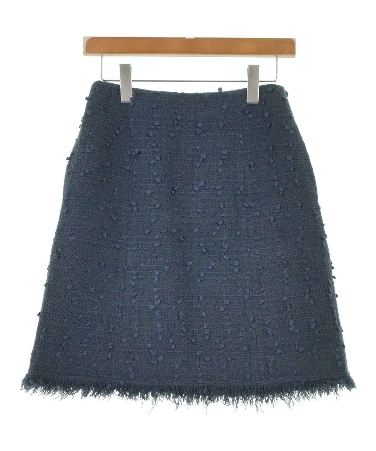 Rene ルネ 春秋　ツイード　スカートスーツ　３４/３６（S)　白　紺 Rene ルネ 春秋 ツイード スカートスーツ 34/36（S) 白 紺