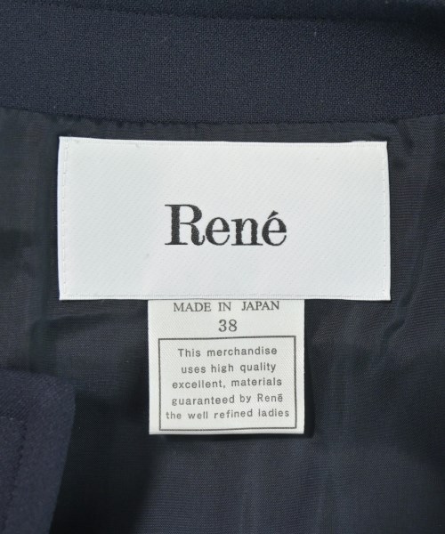 Rene（ルネ）ノーカラージャケット 紺 サイズ:38(S位) レディース/2200731459025