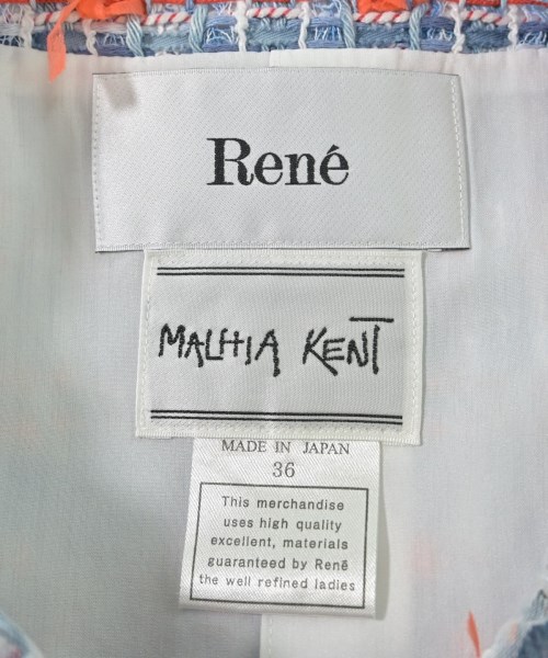 Rene（ルネ）ノーカラージャケット 青 サイズ:36(XS位) レディース/2200688696160