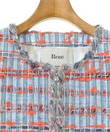 Rene（ルネ）ノーカラージャケット 青 サイズ:36(XS位) レディース/2200688696160