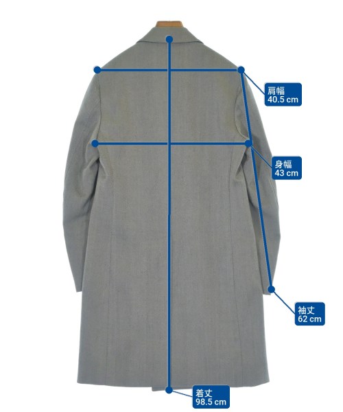 LARDINI（ラルディーニ）チェスターコート グレー サイズ:44(S位) メンズ/2200623350027