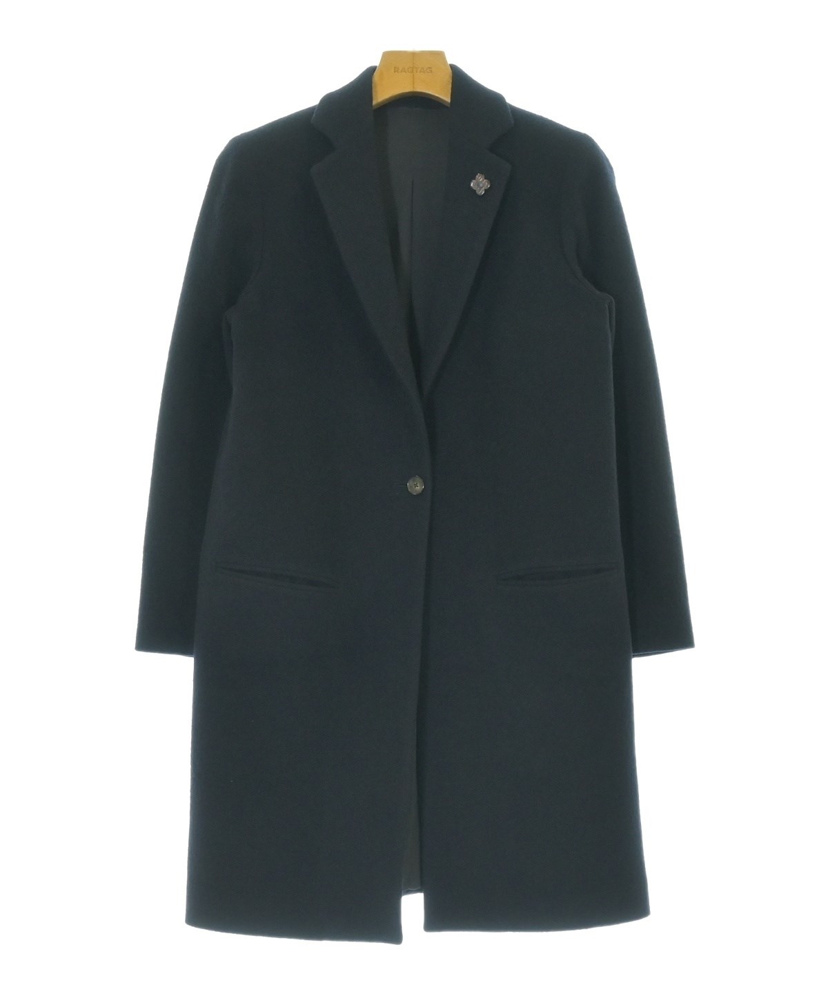 ラルディーニ　レディースカシミア100 チェスターコート　38 LARDINI（ラルディーニ）チェスターコート 紺 サイズ:38(S位