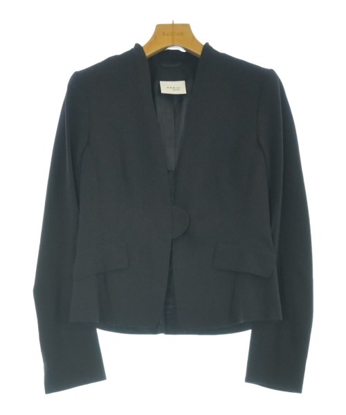 AKRIS punto(アクリス　プント)ノーカラージャケット 黒 サイズ:36(XS位)/2200671537029