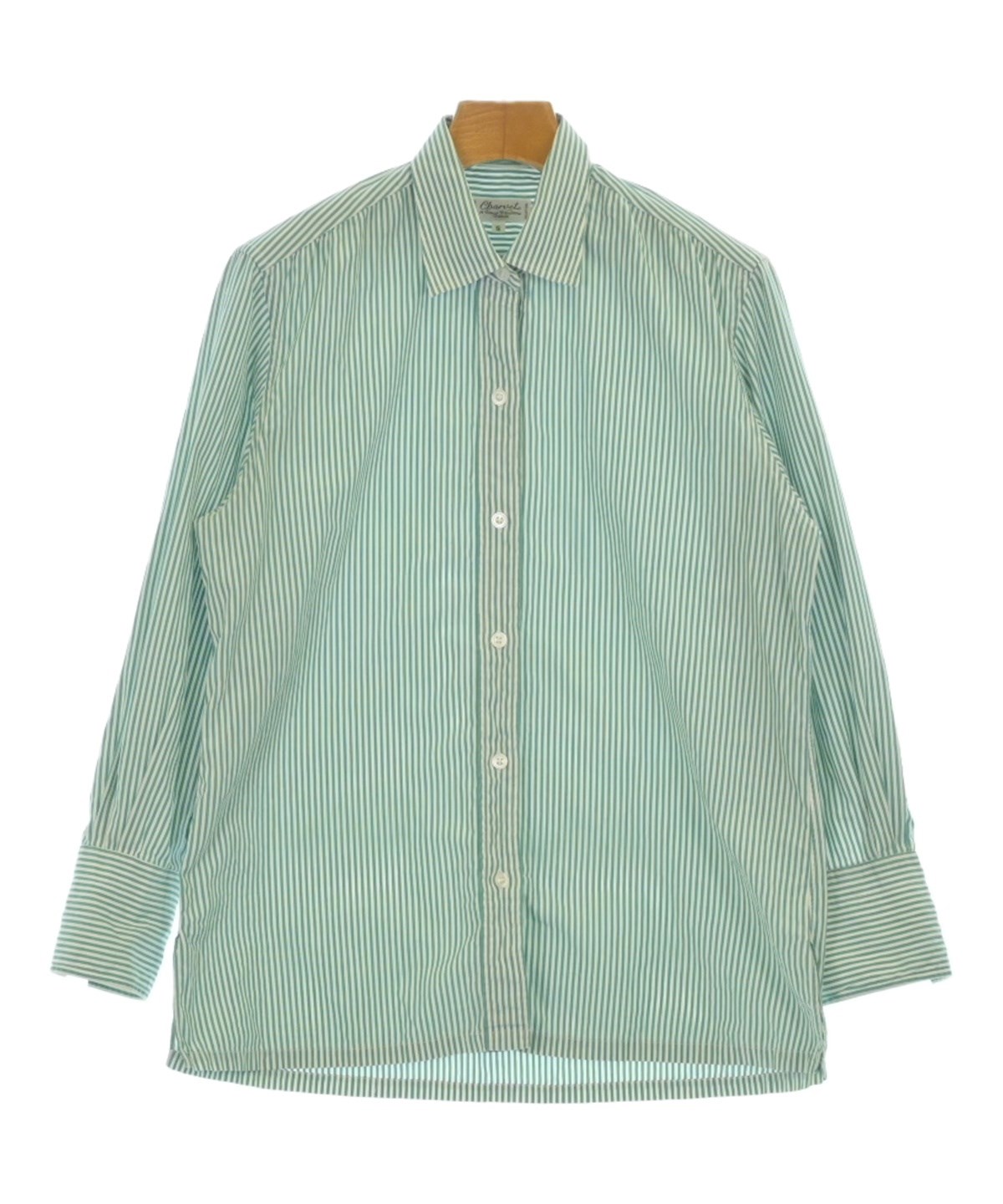77circa カジュアルシャツ -(M位) 水色xベージュx緑等 【古着】【中古】 charvet（シャルベ）カジュアルシャツ 緑 サイズ:S レディース