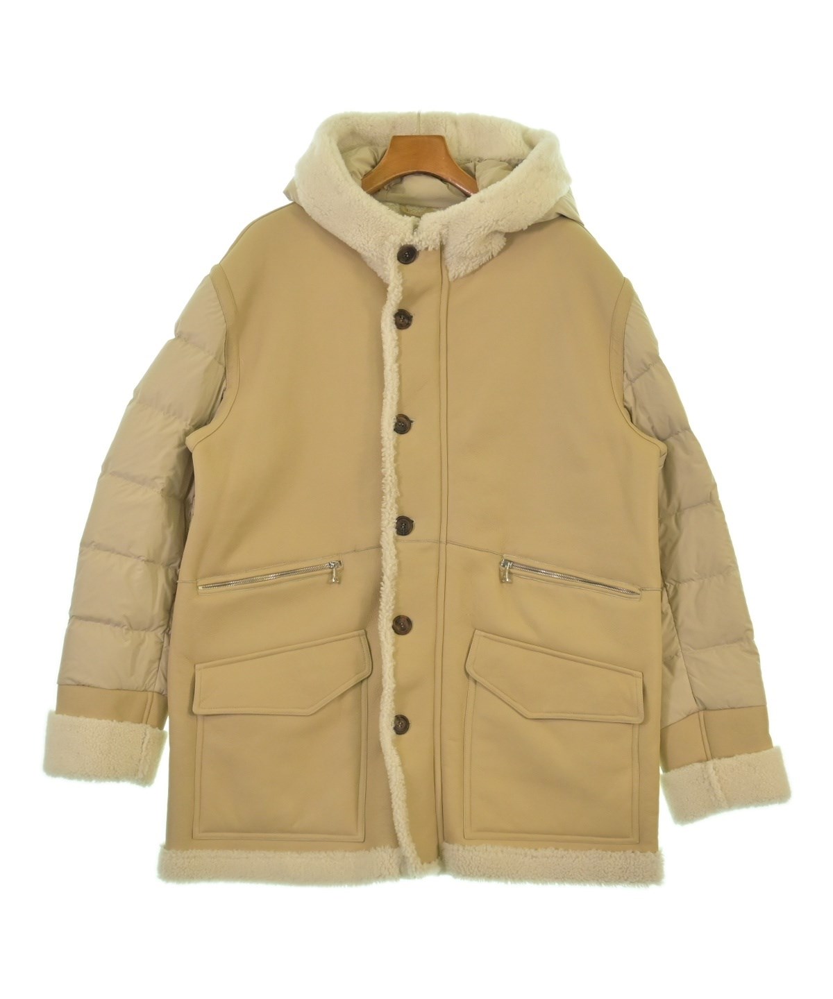 EMMETI（エンメティ）ムートンコート ベージュ サイズ:50(XL位) メンズ