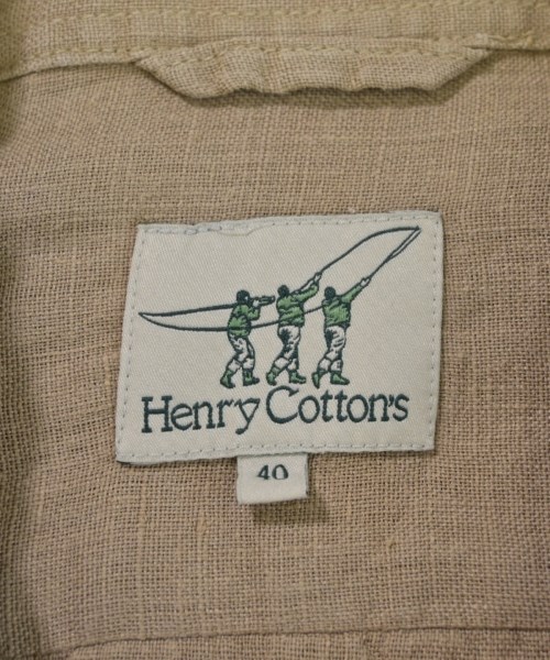 Henry Cotton's（ヘンリーコットンズ）カジュアルシャツ ベージュ サイズ:40(L位) メンズ/2200674475045