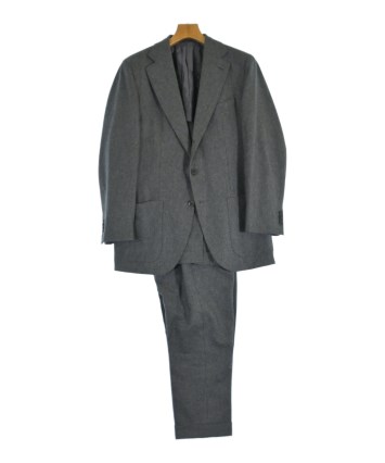 【美品】 CARUSO カルーゾ スーツ 【サイズ46】 ウール カシミヤ CARUSO（カルーゾ）ビジネス グレー サイズ:50(XL位) メンズ