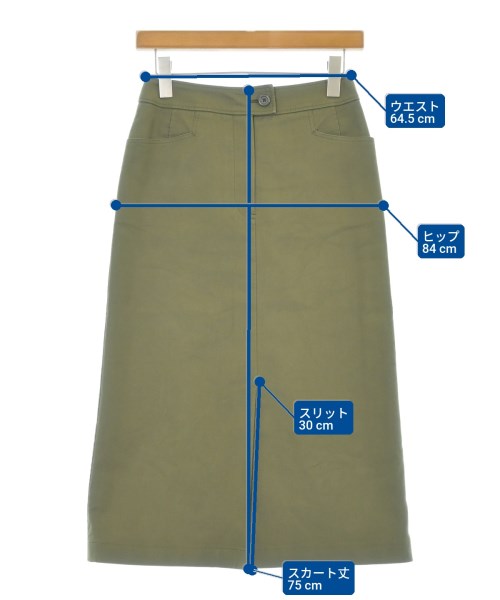 jun ashida（ジュン　アシダ）ロング・マキシ丈スカート カーキ サイズ:7(S位) レディース/2200677359021