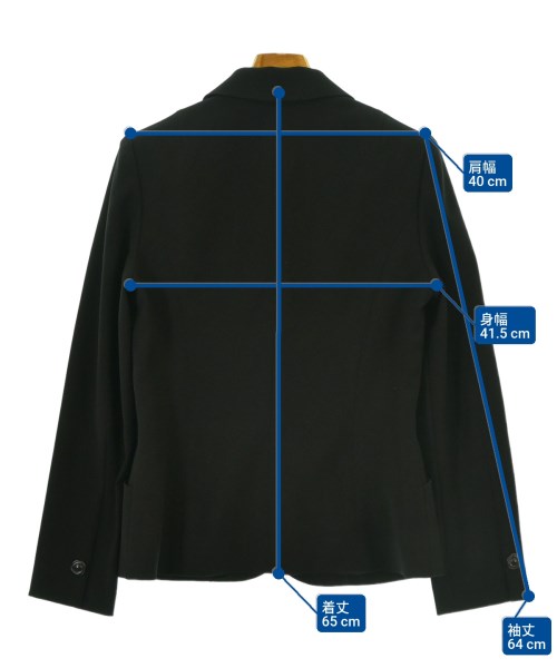 jun ashida（ジュン　アシダ）テーラードジャケット 黒 サイズ:7(S位) レディース/2200646755069