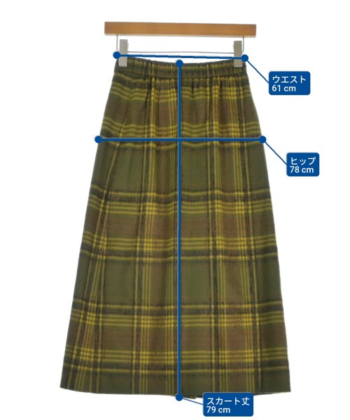 jun ashida（ジュン　アシダ）ロング・マキシ丈スカート カーキ サイズ:7(S位) レディース/2200639038063