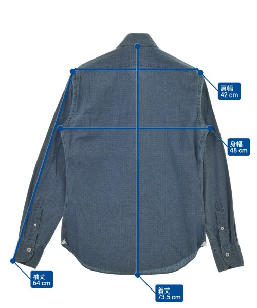 Giannetto（ジャンネット）カジュアルシャツ 青 サイズ:38(S位) メンズ/2200642253132