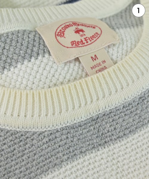 Brooks Brothers Red Fleece（ブルックスブラザーズレッドフリース）ニット・セーター 白 サイズ:M メンズ/2200705758055