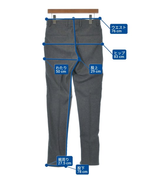 giab's（ジャブス）スラックス グレー サイズ:44(S位) メンズ/2200643094024