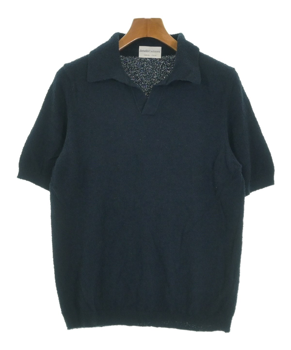 Settefili Cashmere ポロシャツ XS 紺 【古着】【中古】【送料無料】 Settefili Cashmere（セッテファーリカシミア）ポロシャツ 紺 サイズ