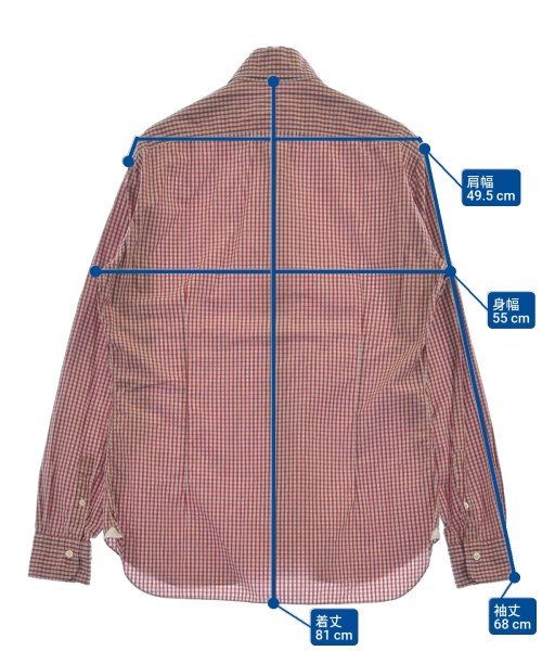 BARBA DANDYLIFE（バルバダンディライフ）カジュアルシャツ 赤 サイズ:42(XXL位) メンズ/2200621024050