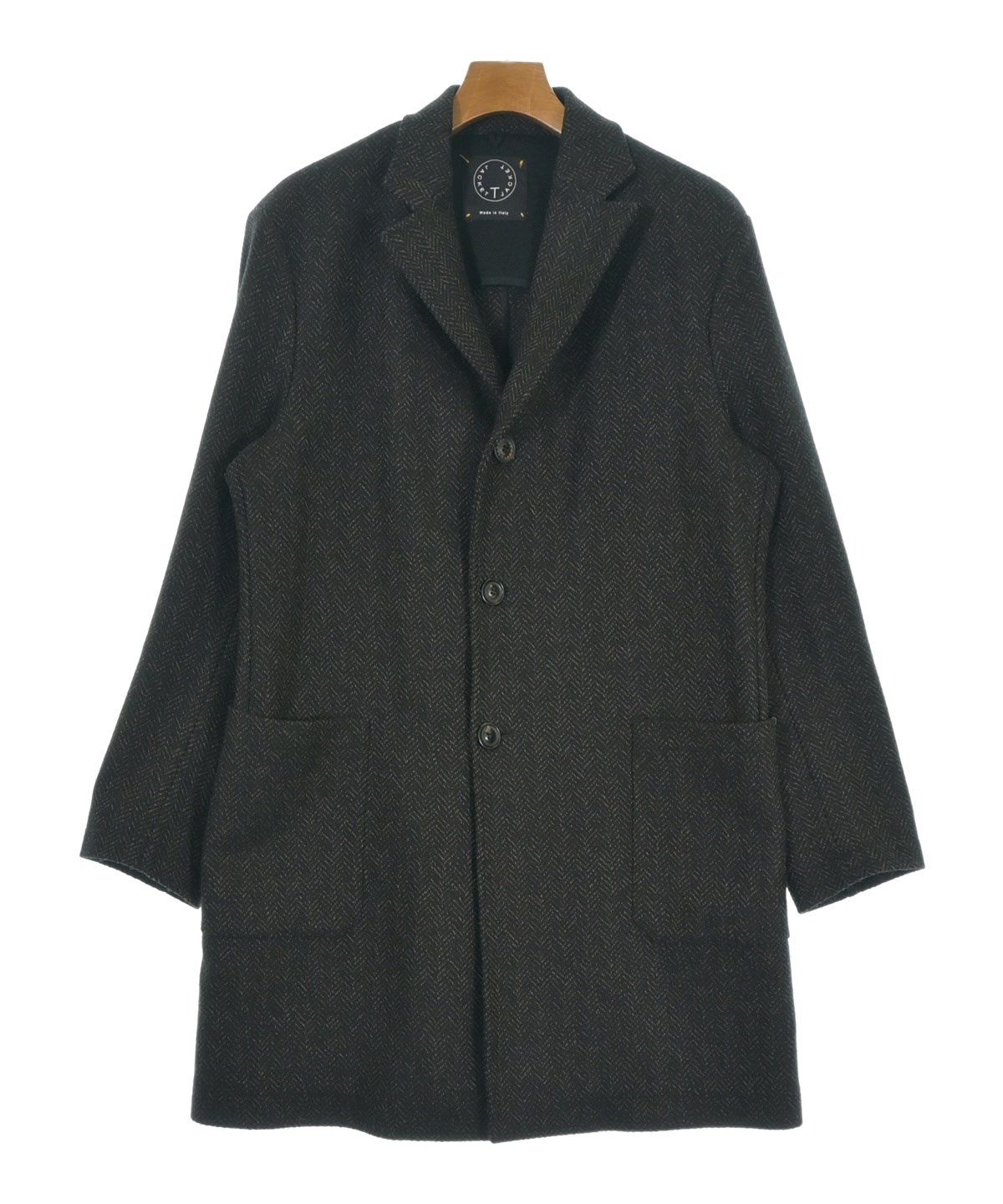 T-jacket ティージャケット チェスターコート L 茶 【古着】【中古】【送料無料】 T-jacket（ティージャケット）チェスターコート 茶 サイズ:L メンズ