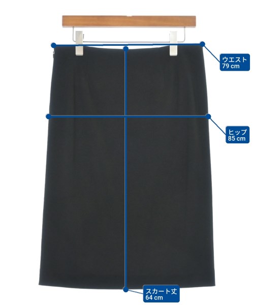 LEONARD FASHION（レオナール　ファッション）ひざ丈スカート 黒 サイズ:42(M位) レディース/2200627873065