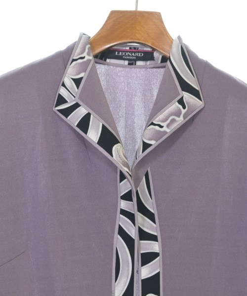 LEONARD FASHION（レオナール　ファッション）ノーカラージャケット 紫 サイズ:42(M位) レディース/2200616615034
