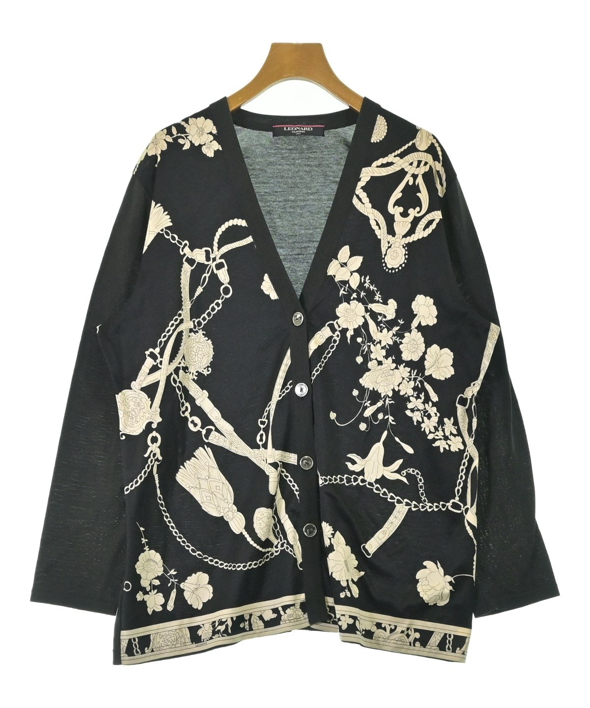 LEONARD FASHION（レオナール ファッション）カーディガン 黒 サイズ:L