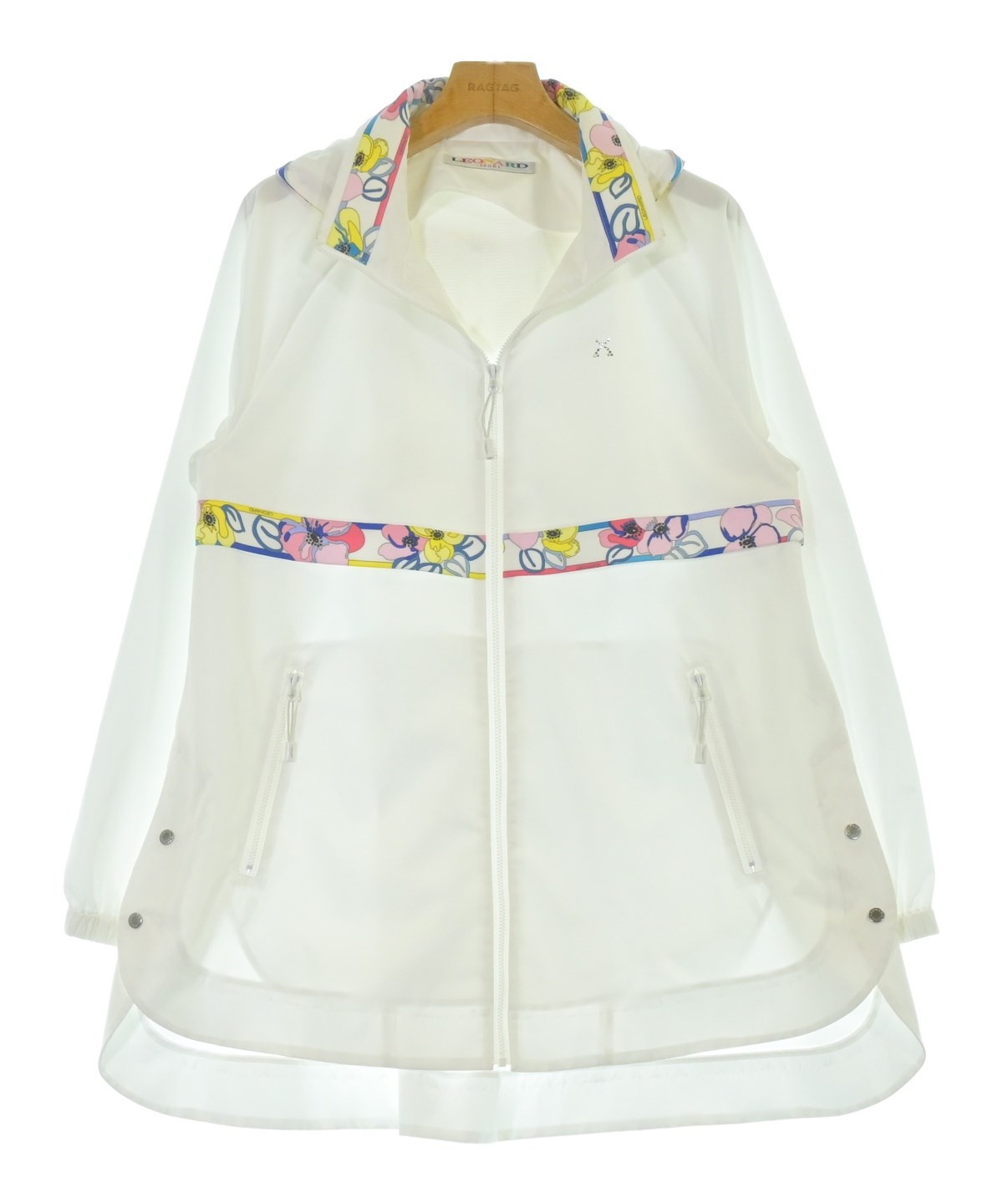 LEONARD SPORT レオナールスポーツ透け感　花柄　ブルゾン　ジャケット 中古・古着通販】LEONARD SPORT (レオナール スポーツ) 半袖ジャケット