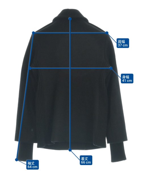 Max Mara STUDIO（マックスマーラ　ストゥーディオ）ピーコート 黒 サイズ:38(S位) レディース/2200648618089