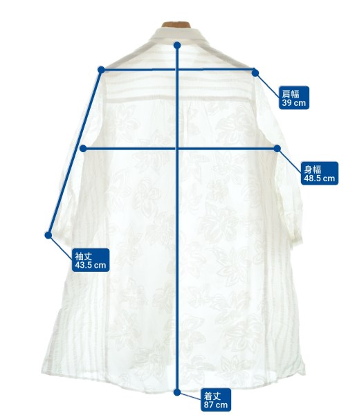 HIROKO BIS（ヒロコビズ）カジュアルシャツ 白 サイズ:9(M位) レディース/2200636098046