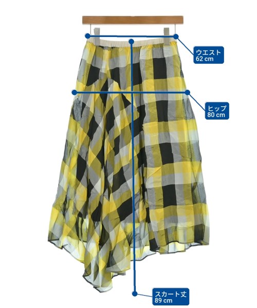HIROKO BIS（ヒロコビズ）ロング・マキシ丈スカート 黄 サイズ:9(M位) レディース/2200623727102