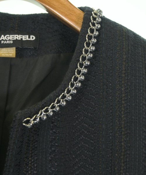 KARL LAGERFELD（カールラガーフェルド）ノーカラージャケット 黒 サイズ:M レディース/2200648663058