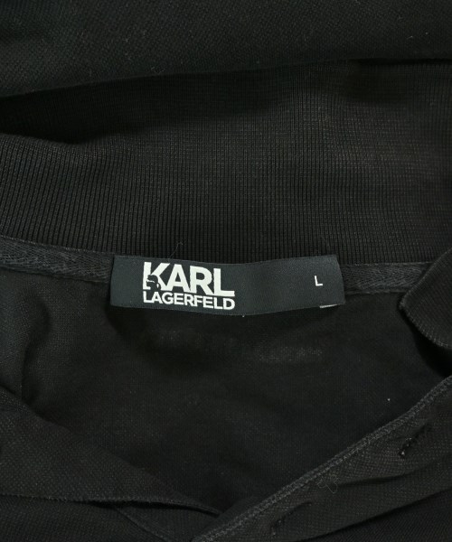 KARL LAGERFELD（カールラガーフェルド）ポロシャツ 黒 サイズ:L メンズ/2200700368020